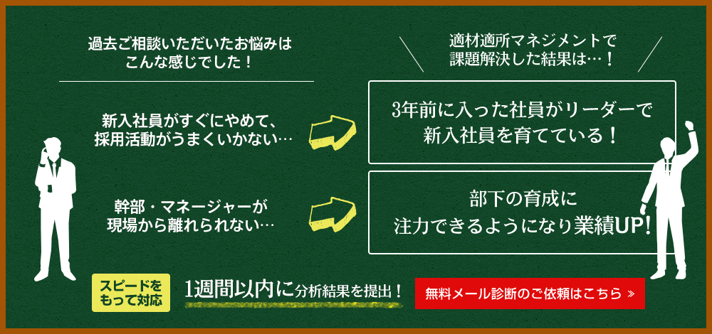 適材適所マネジメントで課題解決した結果は…